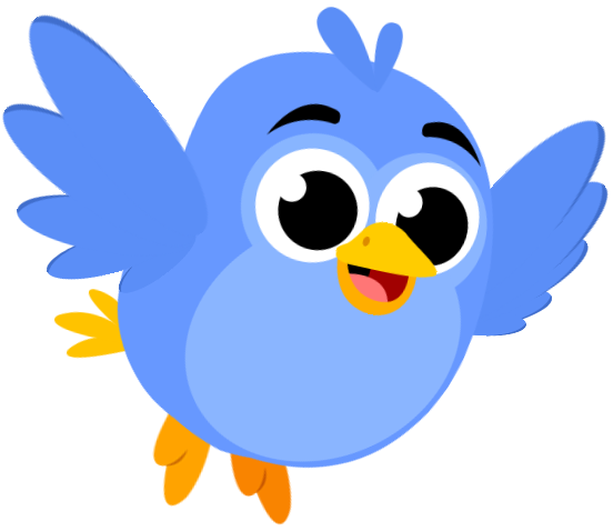 Zuno the bird flying happily